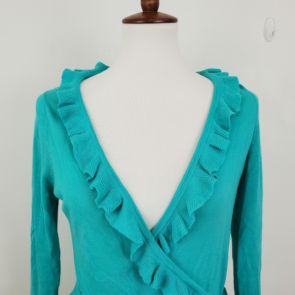 Moda International Ruffle Wrap Knit Top - Picture 4 of 12